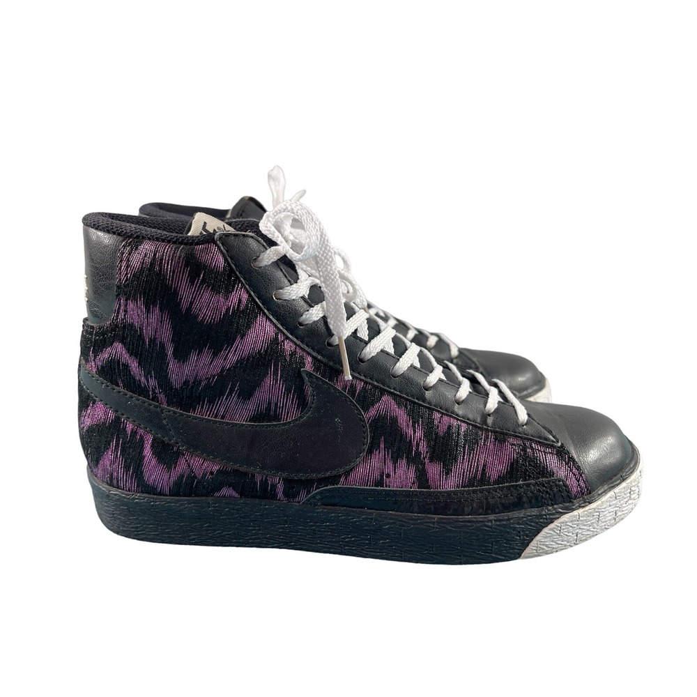 Nike Blazer Sneakers Women 7.5 Shoes Black Vivid Pink Purple High Top 317808-005